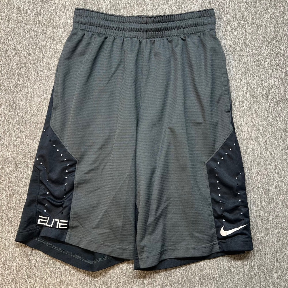 Nike Elite Basketball Shorts Mens Small Gray Black Dri-FIT Athletic 646424-060